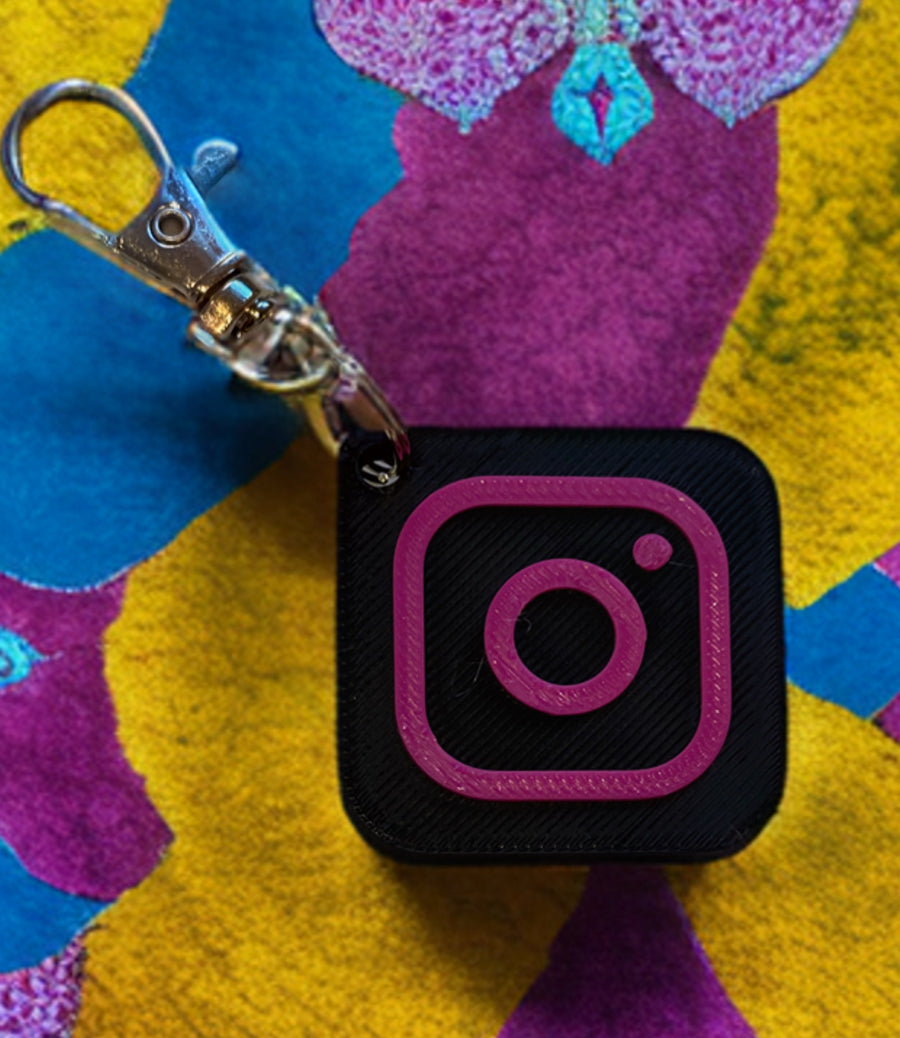 Black and Pink Instagram Smart Keyring