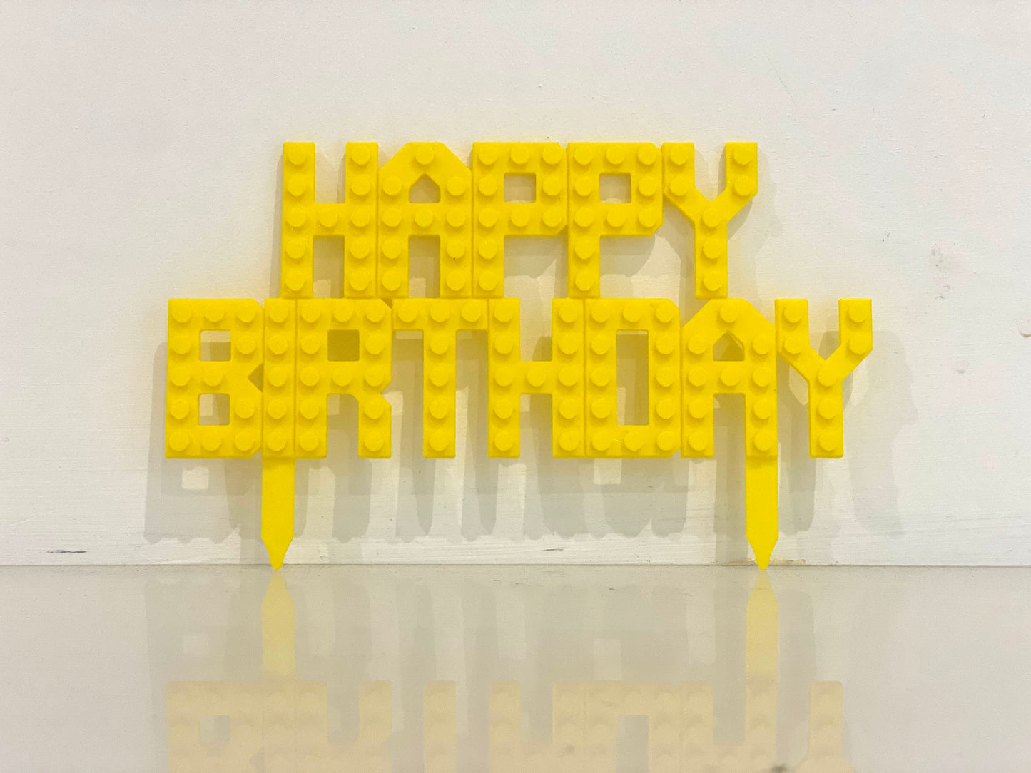 Lego Style Happy Birthday Cake Topper