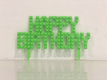 Lego Style Happy Birthday Cake Topper