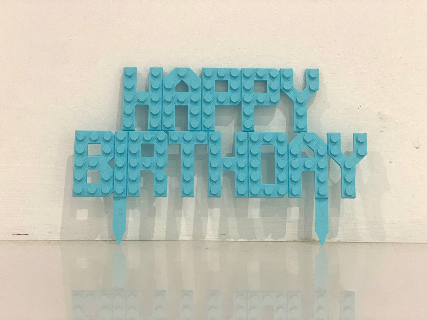 Lego Style Happy Birthday Cake Topper