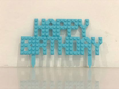 Lego Style Happy Birthday Cake Topper