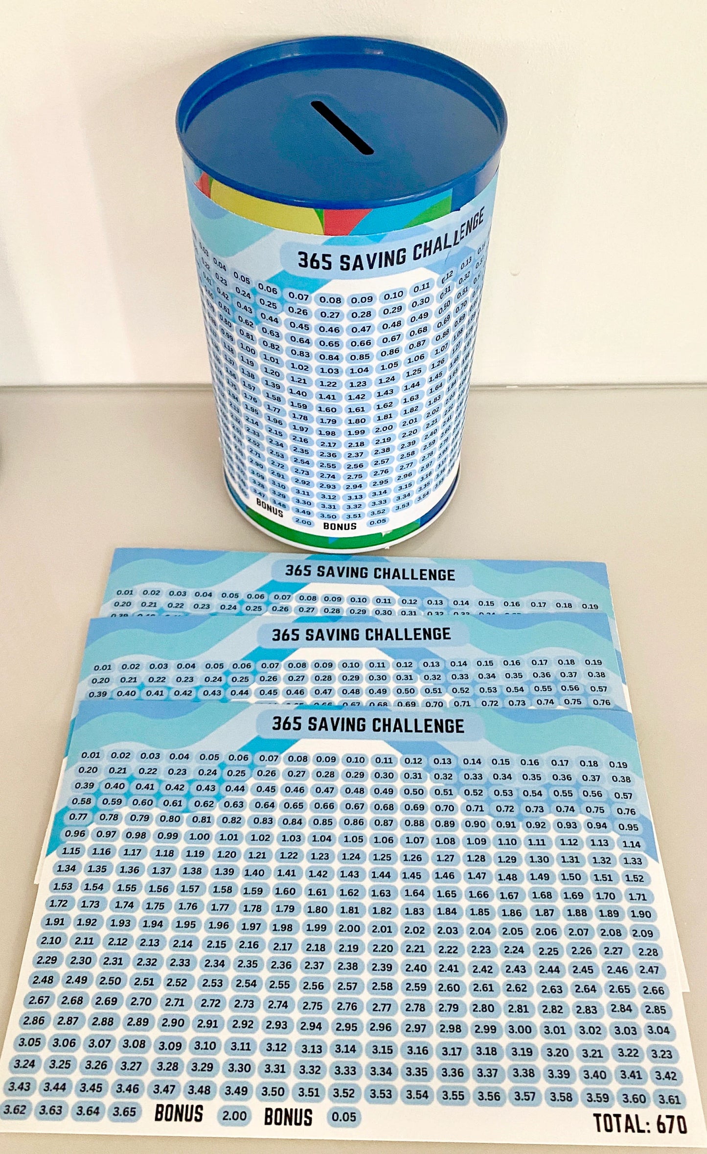 Penny Saving Challenge Money Tin Box Sticker