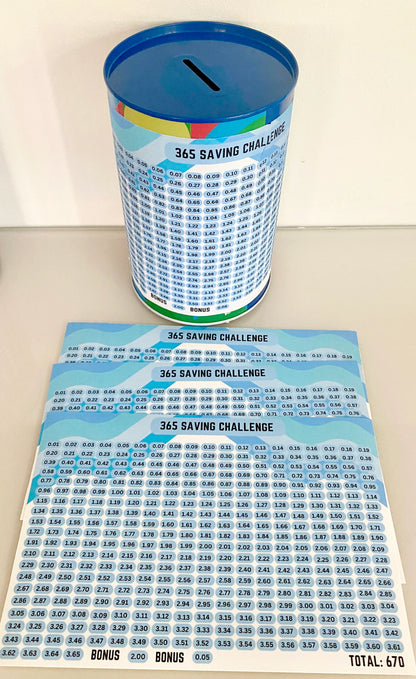 Penny Saving Challenge Money Tin Box Sticker