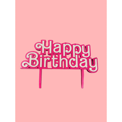 Barbie Style Happy Birthday Cake Topper